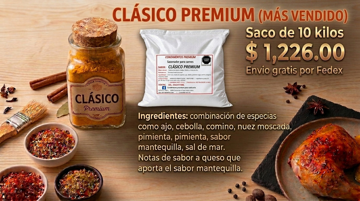 Clásico Premium Sazonador para Carnes Saco 10 kg