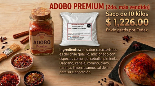Adobo Premium - Sazón para Carnes Saco 10kg