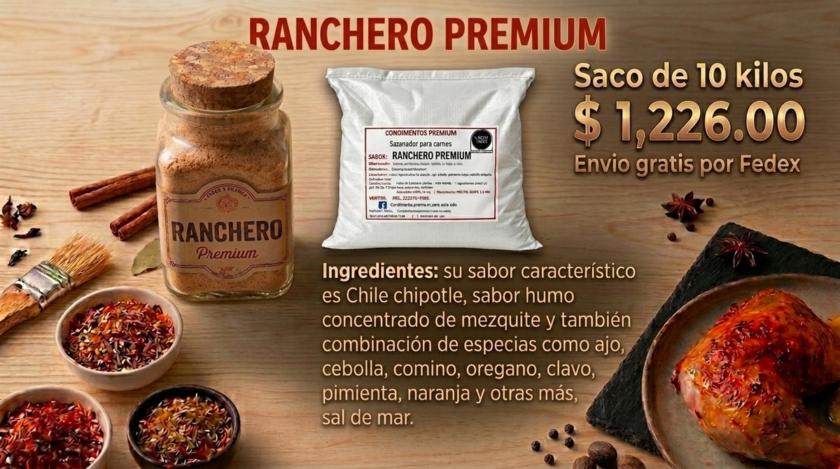 Ranchero Premium - Sazón para Carnes Saco 10kg